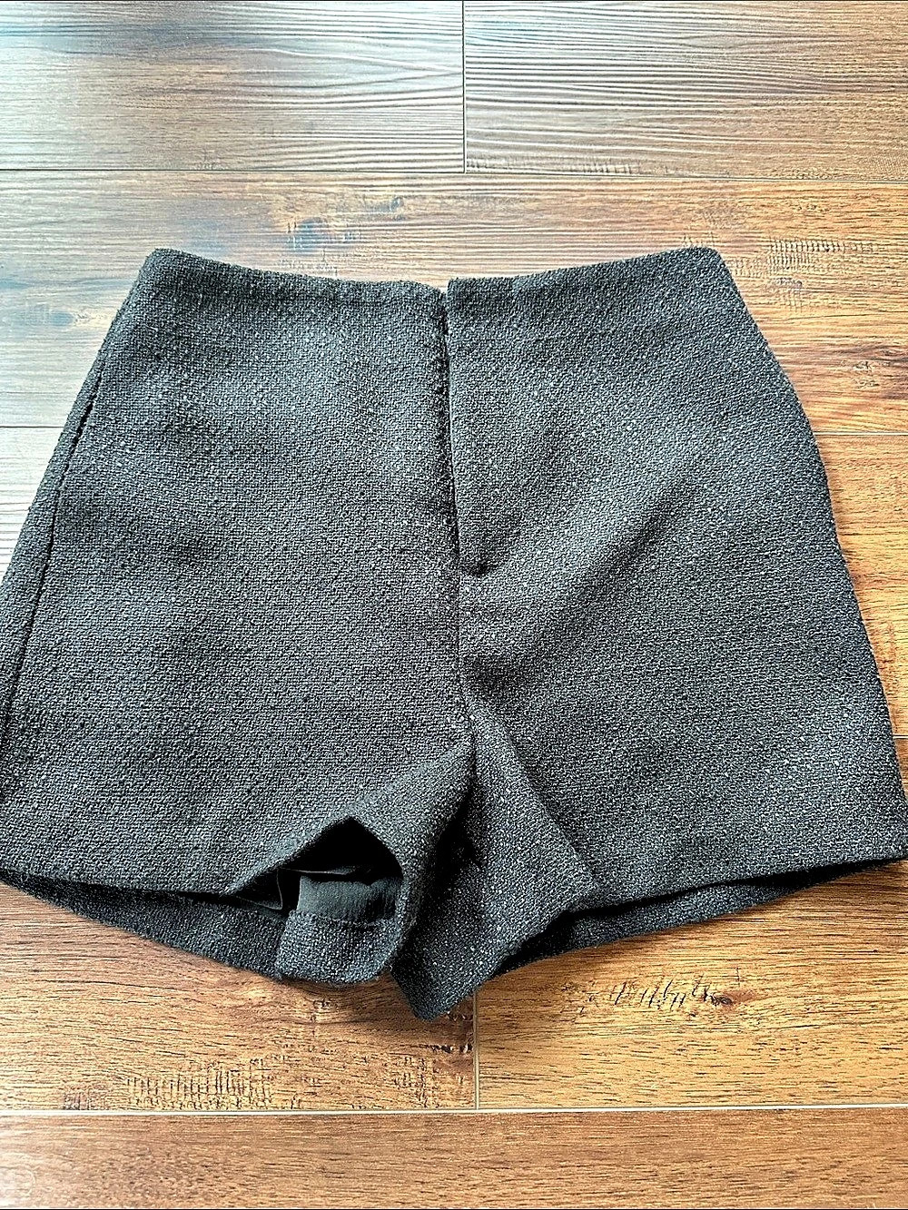 Endless Rose Tweed High-Waisted Shorts Black Small